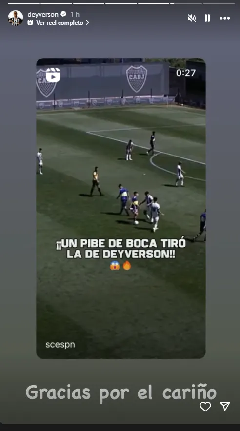 El mensaje de Deyverson por la acción del futbolista de la séptima división de Boca.