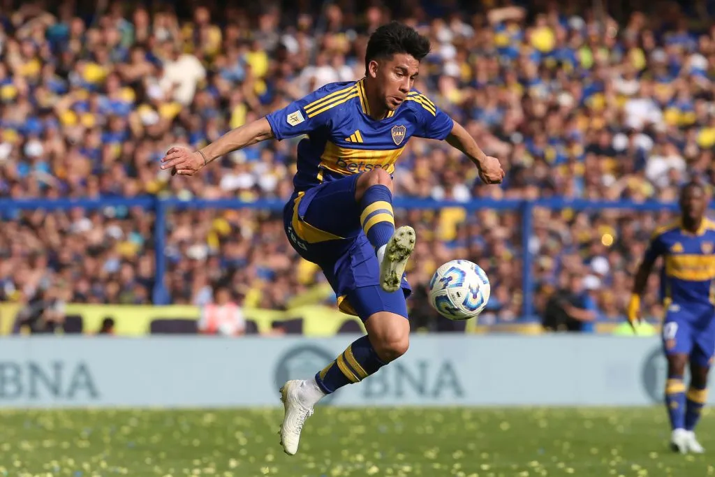 Pol Fernández, en su último partido en La Bombonera. (Getty)