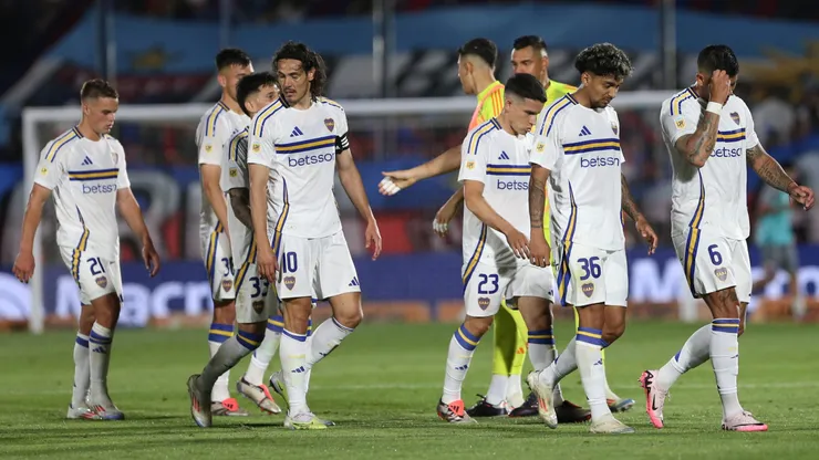 Los jugadores de Boca en el partido contra Tigre