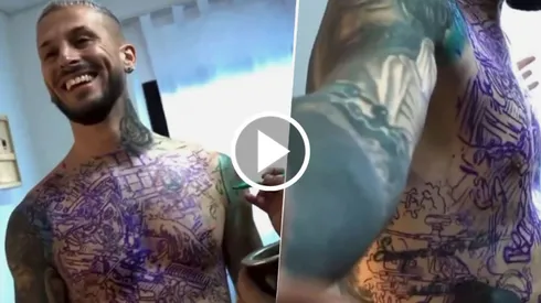 Benedetto se hizo un nuevo tatuaje y tapó el escudo de Boca.