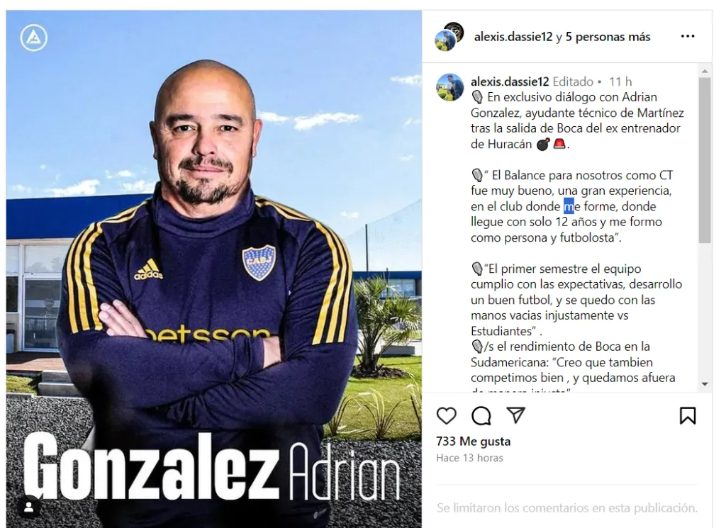 Adrian González, ayudante de campo de Diego Martínez.