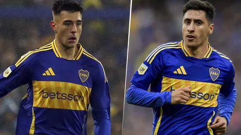 Aaron Anselmino y Miguel Merentiel en Boca