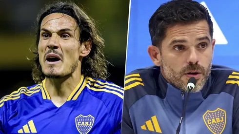 Edinson Cavani y Fernando Gago en Boca