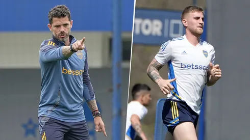 La defensa que probó Gago con Nicolás Valentini.