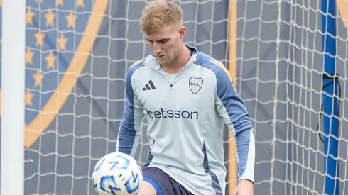 Nicolás Valentini, en la práctica de Boca.