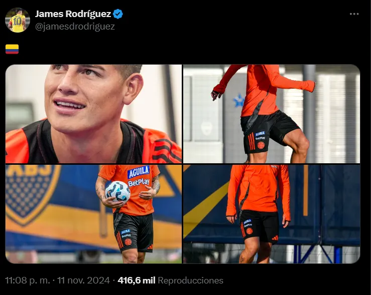 El tuit de James Rodríguez.