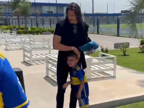 El tierno gesto de Cavani con un pequeño hincha de Boca