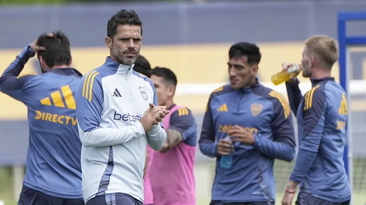 Fernando Gago, en la práctica de Boca.