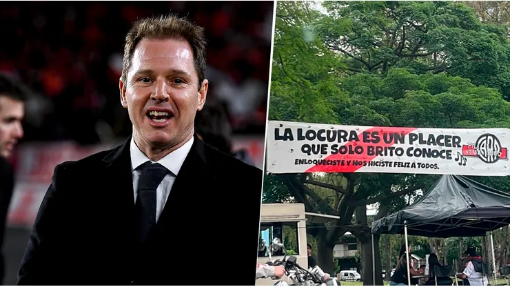 El nombre del presidente de River apareció en varios pasacalles.