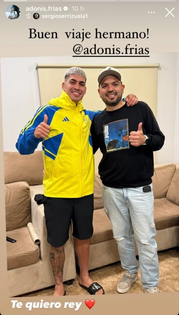 El guiño de Adonis Frías a Boca. (Instagram)