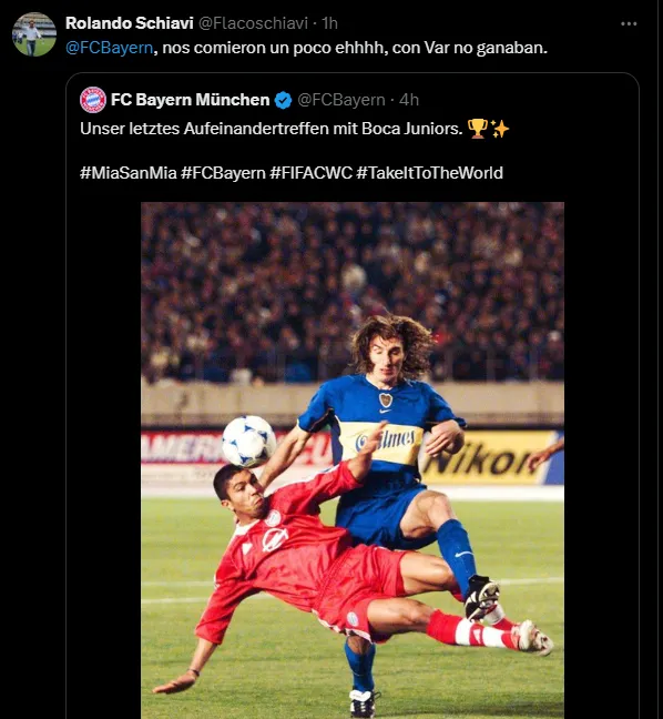 Schiavi no perdonó y le respondió al Bayern Múnich.