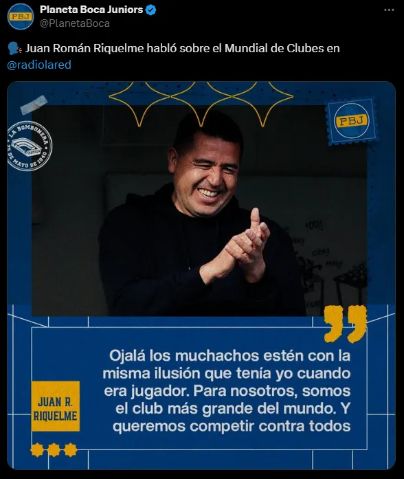 Riquelme habló sobre el Mundial de Clubes.