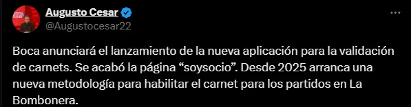 El anuncio de Boca en la fiesta que se dará en La Bombonera. (Captura)
