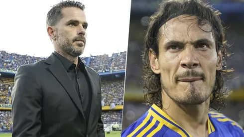 Fernando Gago y Edison Cavani en Boca