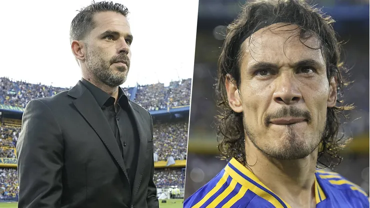 Fernando Gago y Edison Cavani en Boca