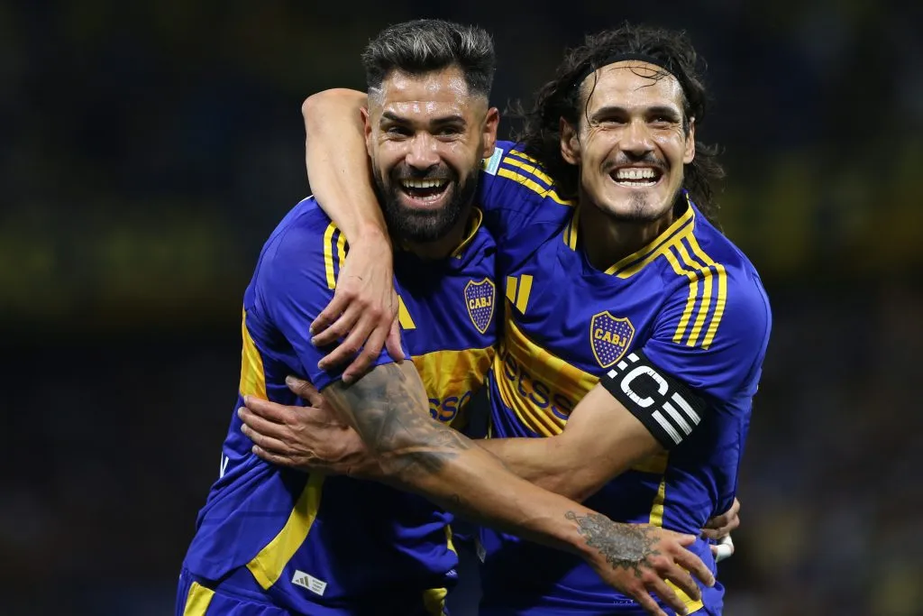Edinson Cavani y Milton Giménez en Boca (Getty Images)