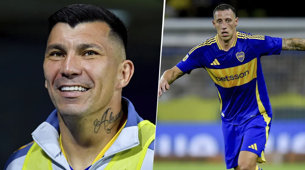 Gary Medel y Cristian Lema en Boca (Getty Images)