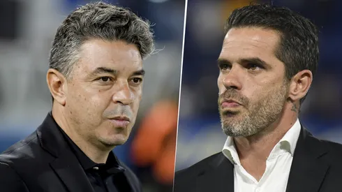 Fernando Gago y Marcelo Gallardo, entrenador de Boca y River