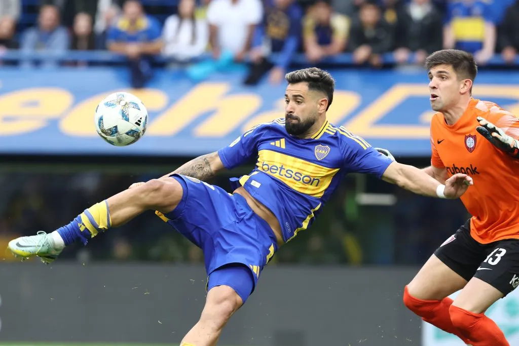 Milton y su gol a San Lorenzo en La Bombonera. Foto: Imago