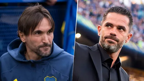 Diego Martínez le sacó a Fernando Gago un volante que le gustaba.