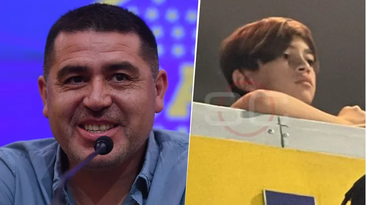 Juan Román Riquelme y Thiago Messi