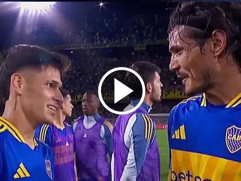 VIDEO | Cavani y su reclamo a Aguirre ni bien terminó el partido de Boca: "Estaba ahí, dale"