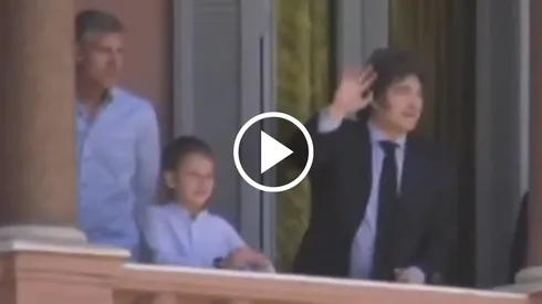 Martín Palermo junto a Javier Milei en la Casa Rosada