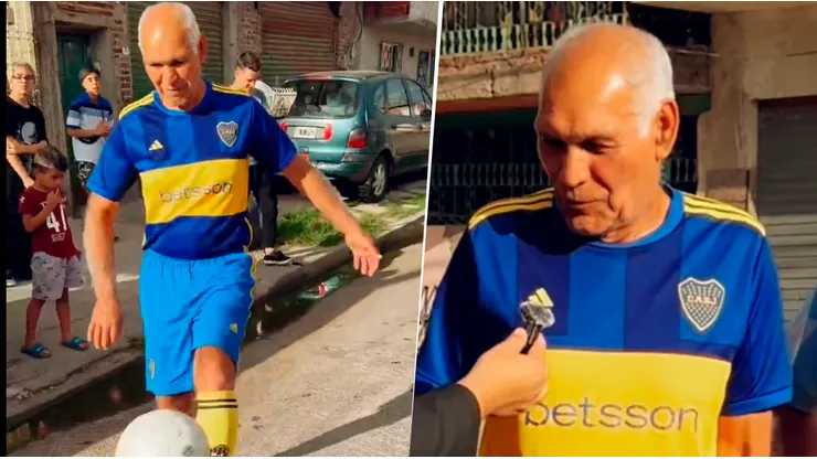 Es de Boca y homenajea al 10 haciendo jueguitos.