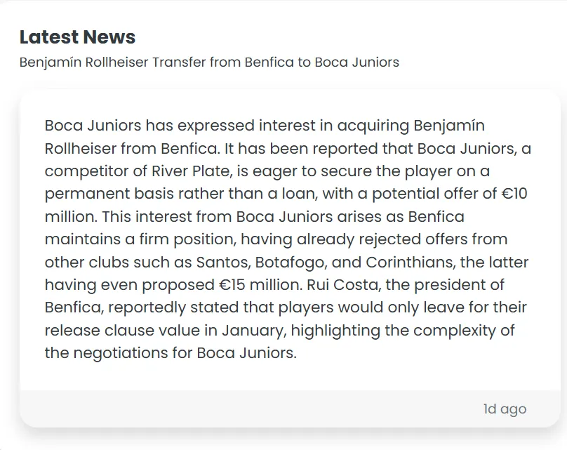 El medio británico Transfer Feed, reveló el interés de Boca por Rollheiser. (Captura)