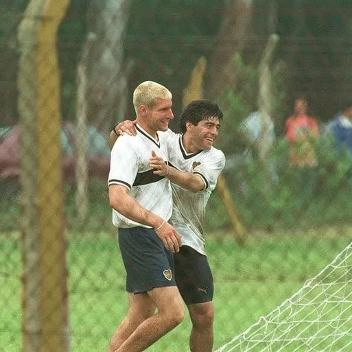 Palermo junto a Maradona en Boca. (martinpalermo.ok)