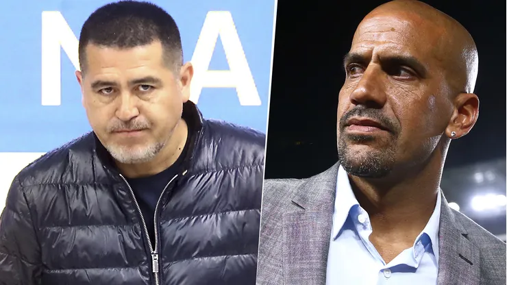 Juan Román Riquelme y Sebastián Verón