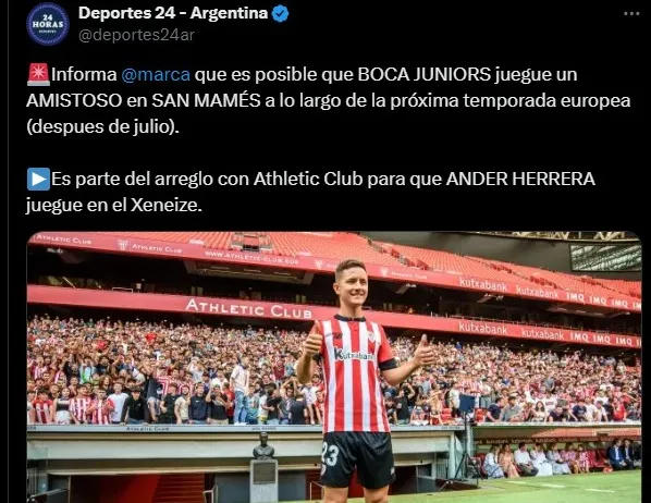 Captura: Deportes 24 – Argentina