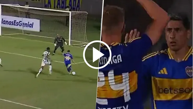 El gol de Merentiel para el 2 a 0 de Boca contra Juventude