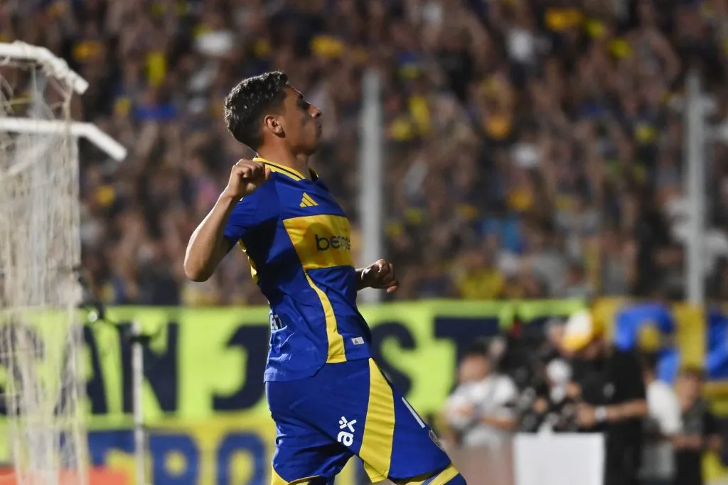 Miguel Merentiel, el autor del último gol de Boca ante Juventude.