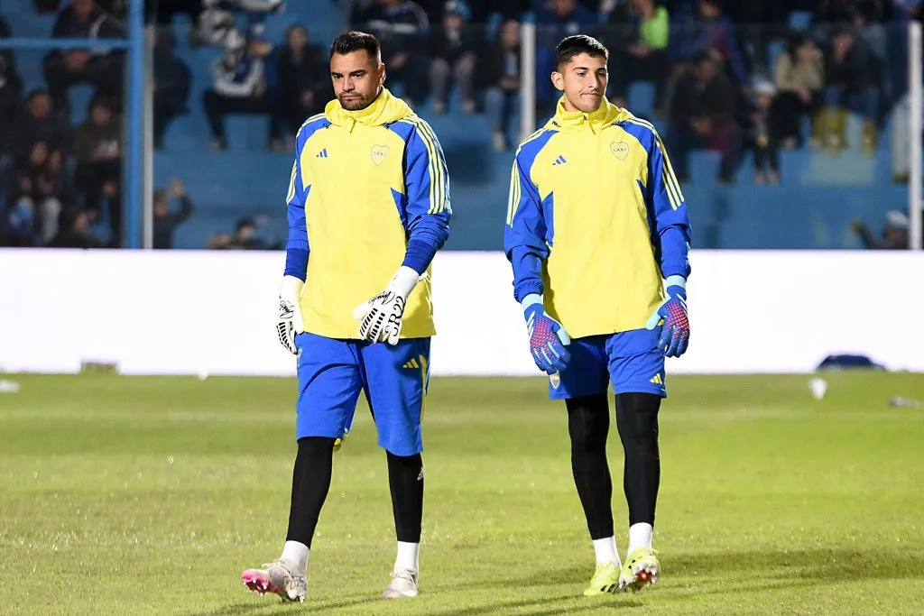 Romero y Brey, dos de los arqueros que tiene Boca en el plantel. (Getty)