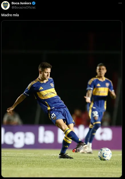 El tuit de Boca sobre Ander Herrera. (Captura)