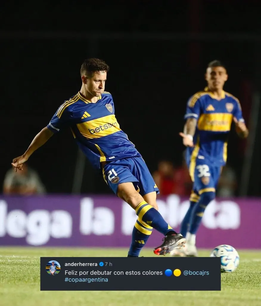 Ander, feliz por su debut oficial en Boca.