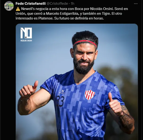 Newell’s quiere a Orsini. (Captura)