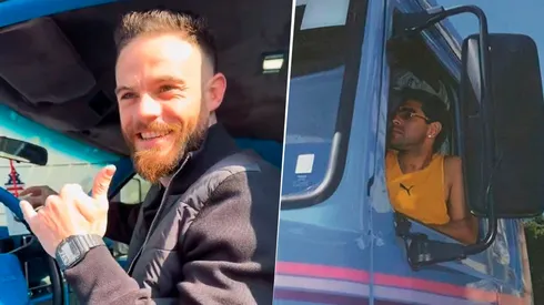 Nández llegó al entrenamiento de su equipo con un impresionante vehículo.