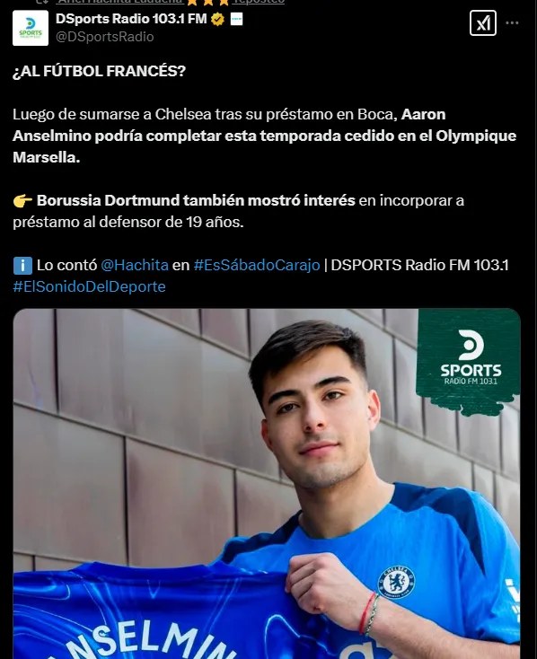 Anselmino podría salir del Chelsea ahora. (Captura)