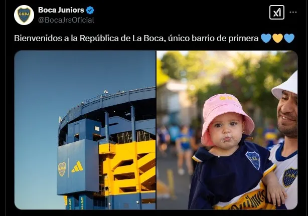 Posteo de Boca Oficial en “X”