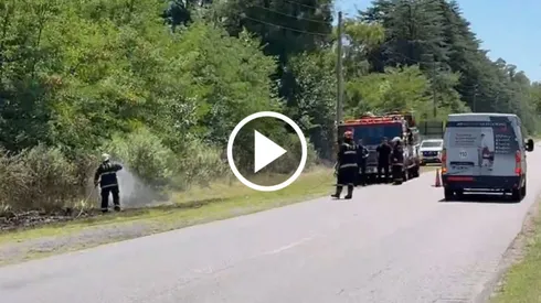 Incendio a metros del Predio de Ezeiza.