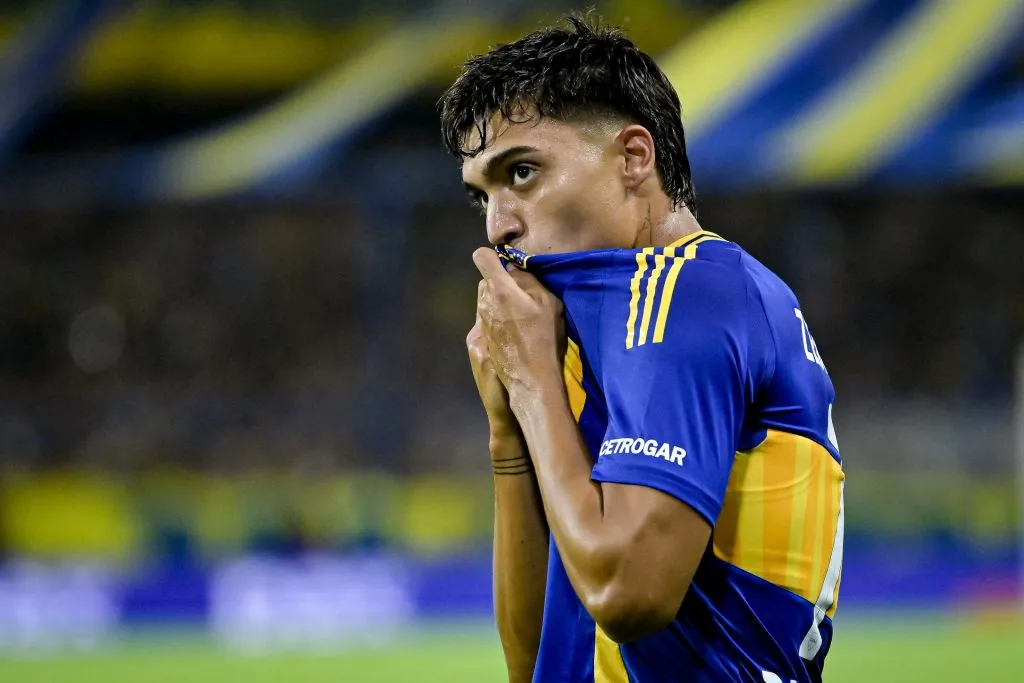 Exequiel Zeballos, una de las figuras de Boca en La Bombonera. (Getty)
