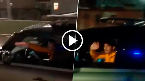 Cavani cantó por Boca desde su camioneta.