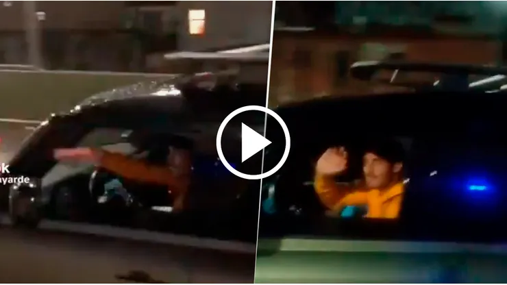 Cavani cantó por Boca desde su camioneta.