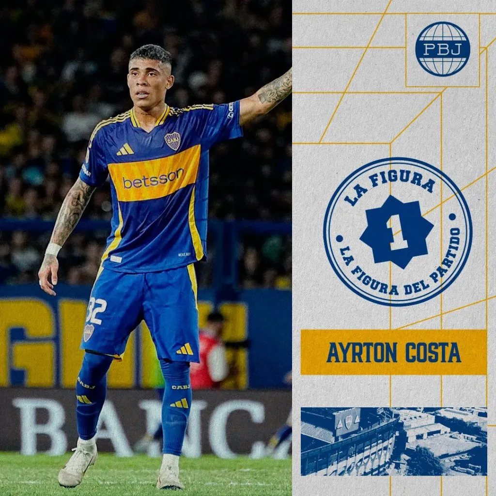 Ayrton Costa, el jugador más destacado del Boca-Banfield.