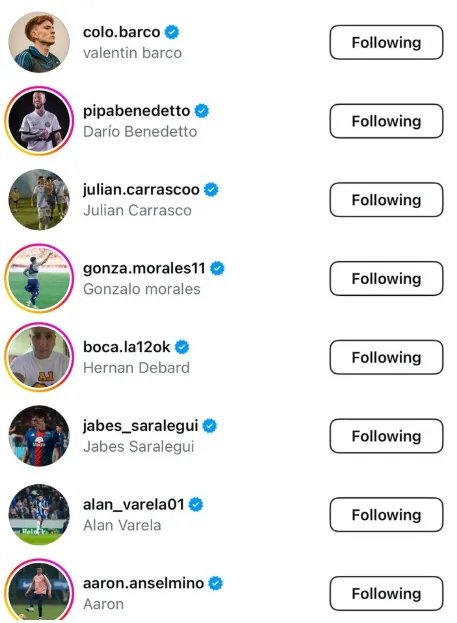 Los “likes” del Mundo Boca al posteo de Medina. (Diario Olé)