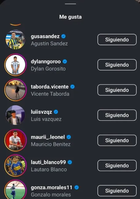 Los “likes” del Mundo Boca al posteo de Medina.