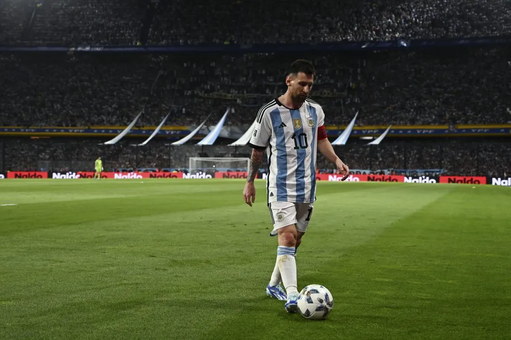 Lionel Messi con la Selección Argentina en 2023 en La Bombonera. (Getty)
