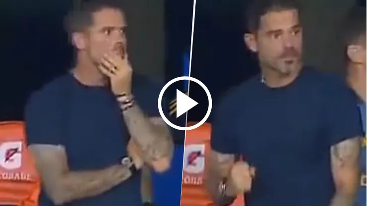 La reacción de Fernando Gago tras el gol de Merentiel
